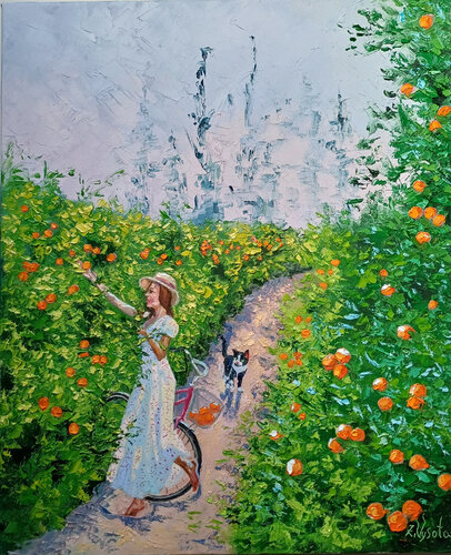 The Scent of an Orange Garden. di Zinaida Vysota Dacenko, Pittura in vendita su Singulart