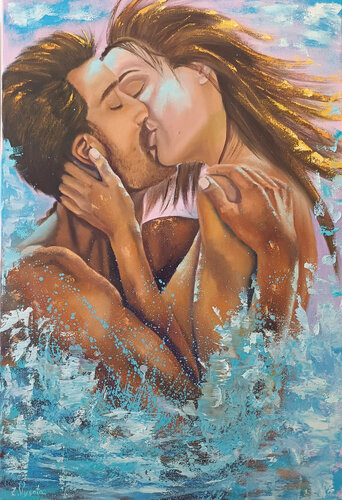 Kiss of the Waves. van Zinaida Vysota Dacenko, Schilderij te koop op Singulart