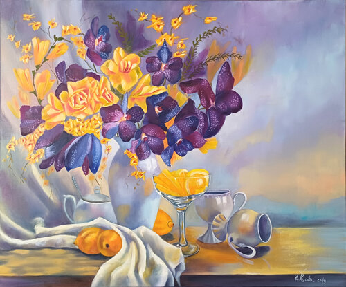 Orchids Flowers of Love -" Kiss of Light" by Zinaida Vysota Dacenko, 油畫 for Sale on Singulart