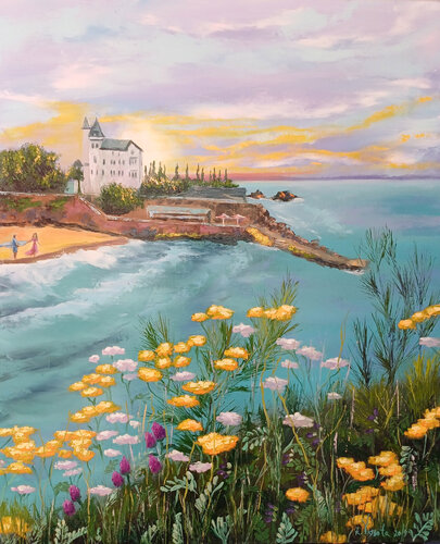 Whispers of the French Coast. von Zinaida Vysota Dacenko, Malerei kaufen auf Singulart