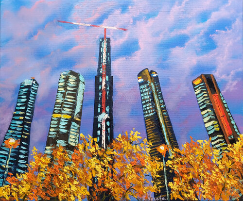 Autumn Madrid in the Sky. von Zinaida Vysota Dacenko, Malerei kaufen auf Singulart