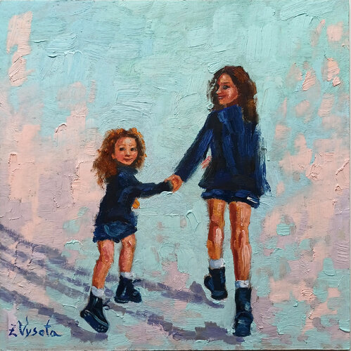 Hand in Hand Through the Light. di Zinaida Vysota Dacenko, Pittura in vendita su Singulart