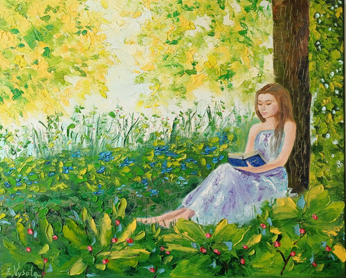 Forest Glade - Silence Between the Pages. di Zinaida Vysota Dacenko, Pittura in vendita su Singulart