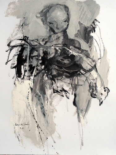 My friend, my Rooster. van Qais Al Sindy, Werk op papier te koop op Singulart