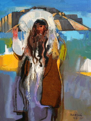 I left my land, my land did not leave me. van Qais Al Sindy, Schilderij te koop op Singulart