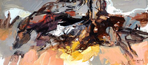 Caravan, way to healing. van Qais Al Sindy, Schilderij te koop op Singulart