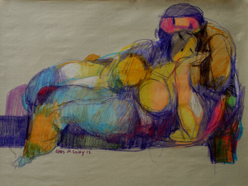A Nap in My Lover's Arms van Qais Al Sindy, Schilderij te koop op Singulart