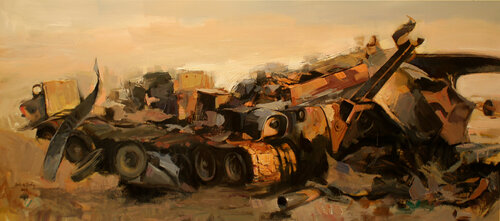 Destruction of War-1 van Qais Al Sindy, Schilderij te koop op Singulart