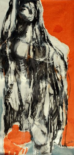 The Shepherd in Orange van Qais Al Sindy, Schilderij te koop op Singulart