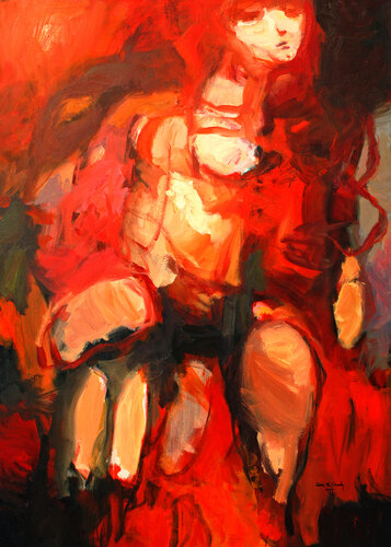Passion in Red. van Qais Al Sindy, Schilderij te koop op Singulart