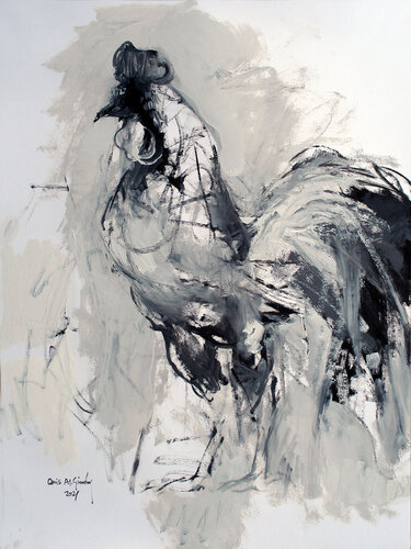 The Silent Rooster van Qais Al Sindy, Schilderij te koop op Singulart