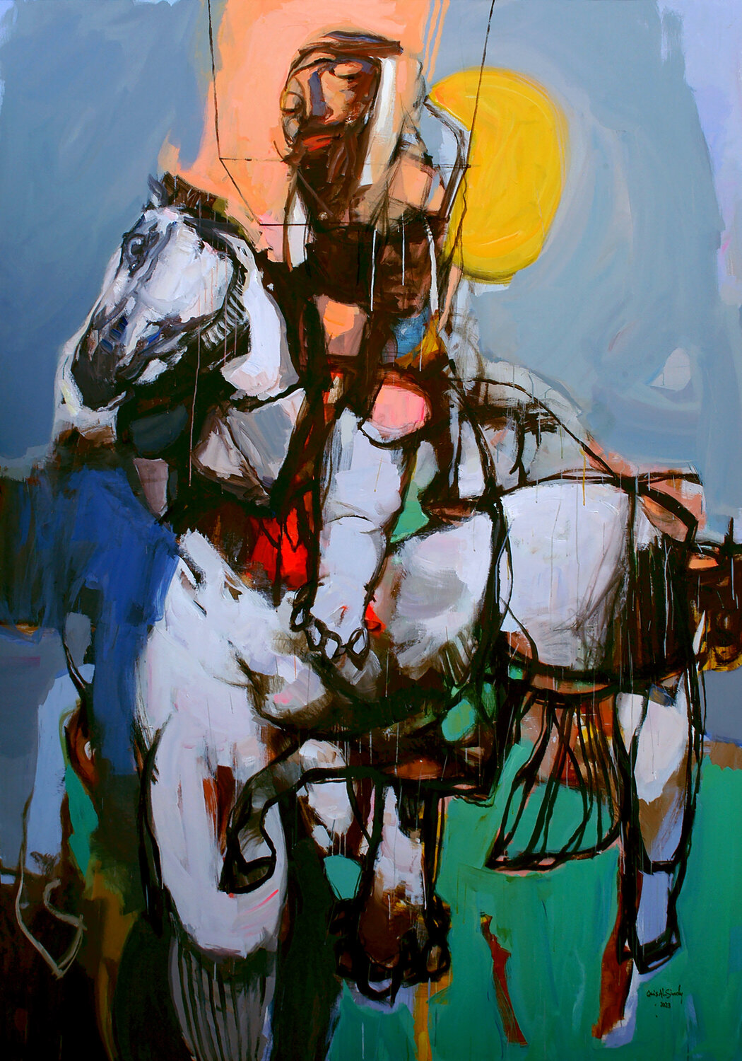 The Dignity of the equestrian Qais Al Sindy Originalgemälde zu verkaufen