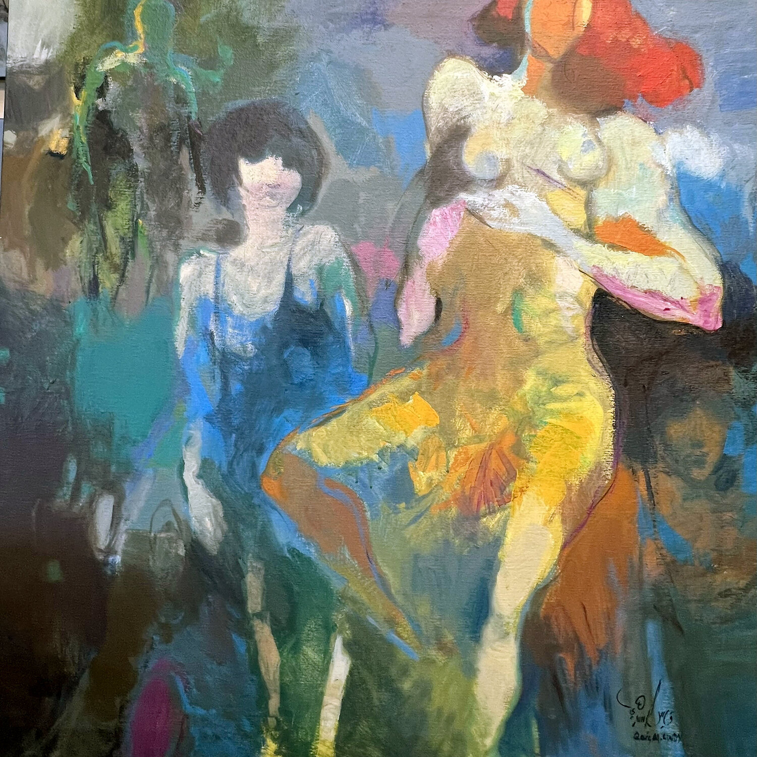 The Colorful Family. Qais Al Sindy Originalgemälde zu verkaufen