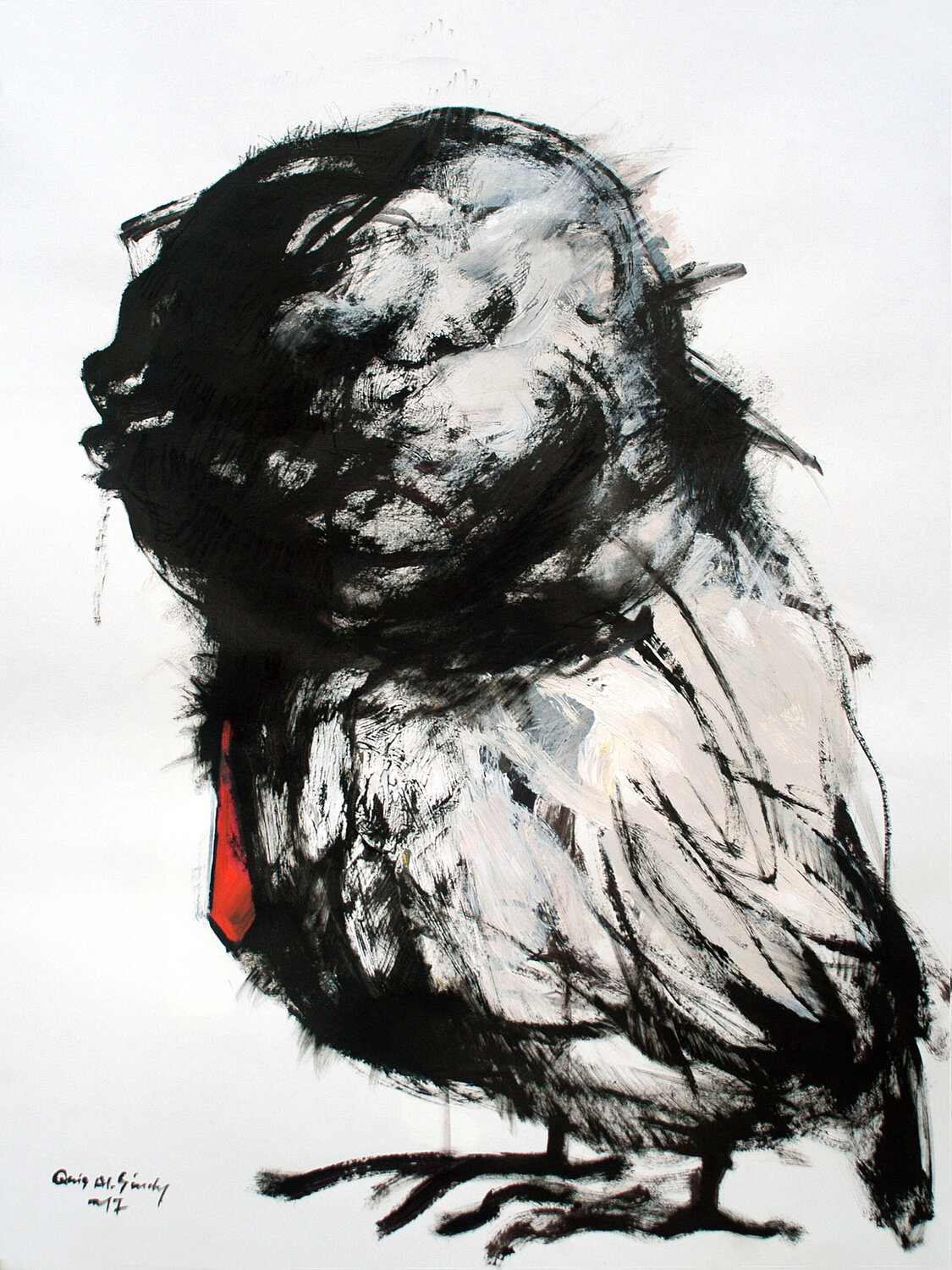 The man who became an owl. Qais Al Sindy Werk auf Papier zu verkaufen