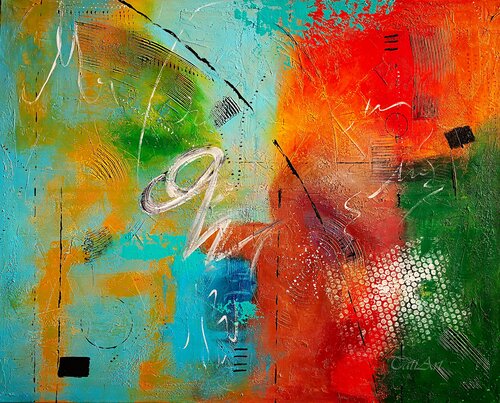 Abstrakte Farbkomposition van Tatiana Guennewig, Schilderij te koop op Singulart