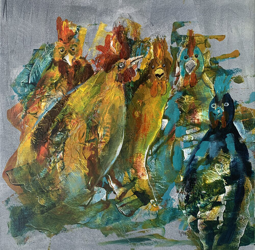 Hühnerstall par Susanne Kraft, Peinture en vente sur Singulart