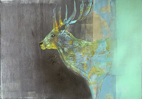 Hirsch par Susanne Kraft, Peinture en vente sur Singulart