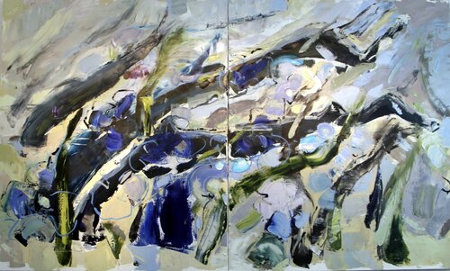 Fleur bleue by Petra Marian, 油畫 for Sale on Singulart