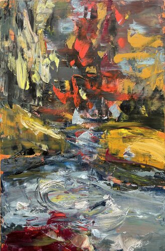 Le murmure de la forêt rougeâtre by Petra Marian, 油畫 for Sale on Singulart