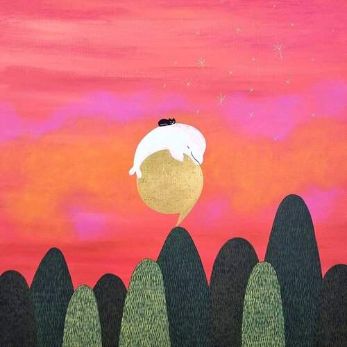 Cozy sunset_rest no.05 van Byeol Muffin, Schilderij te koop op Singulart