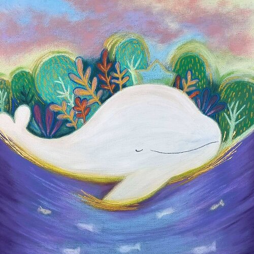 Beluga fairy tale world van Byeol Muffin, Schilderij te koop op Singulart