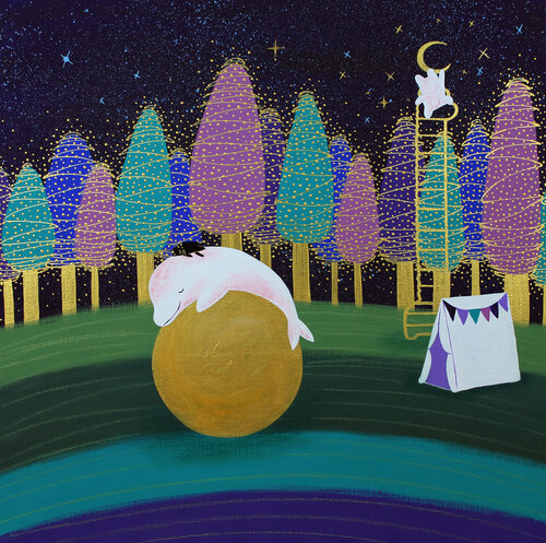 2022 _ Beluga Series: Camping 002 von Byeol Muffin, Malerei kaufen auf Singulart