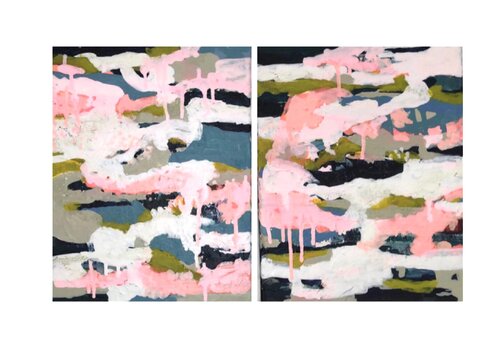 Candy clouds (diptych) van Sangeeta Charan, Schilderij te koop op Singulart