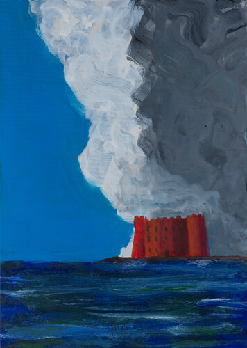 The sea of Rome. ODESCALCHI CASTLE par Vincenzo Cesetti, Peinture en vente sur Singulart