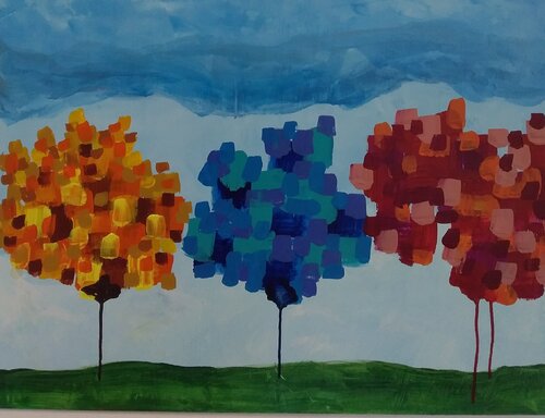 TRE ALBERI par Vincenzo Cesetti, Peinture en vente sur Singulart