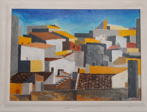 I TETTI DI ALCAMO COPIA par Vincenzo Cesetti, Peinture en vente sur Singulart