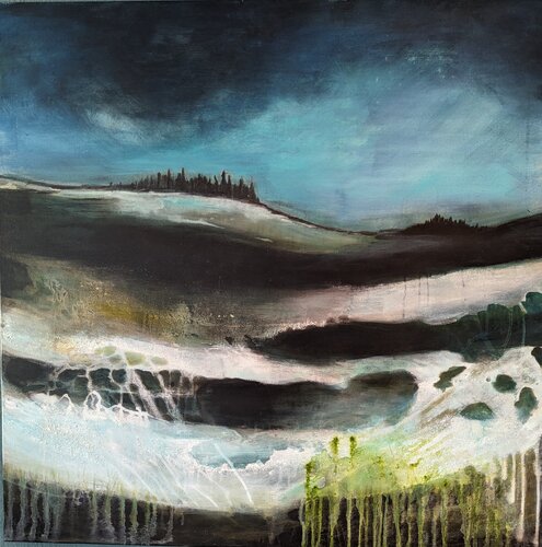 abstrakte Landschaft par Sabine Steinberger, Peinture en vente sur Singulart