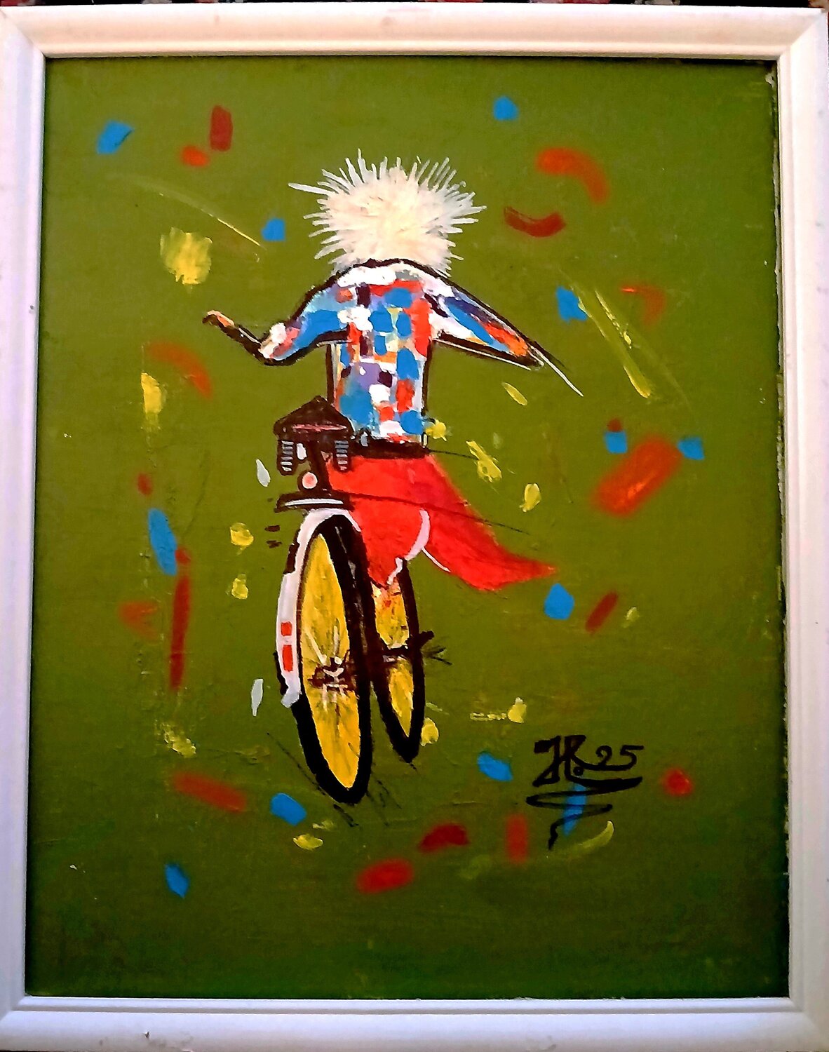 cyclist Heikki [Don Heke] Romppanen Pintura original en venta
