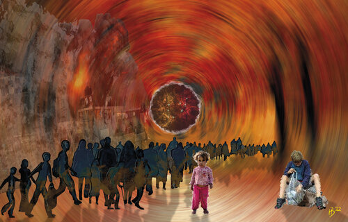 Auf der Flucht par Hans Batschauer, Digital en vente sur Singulart