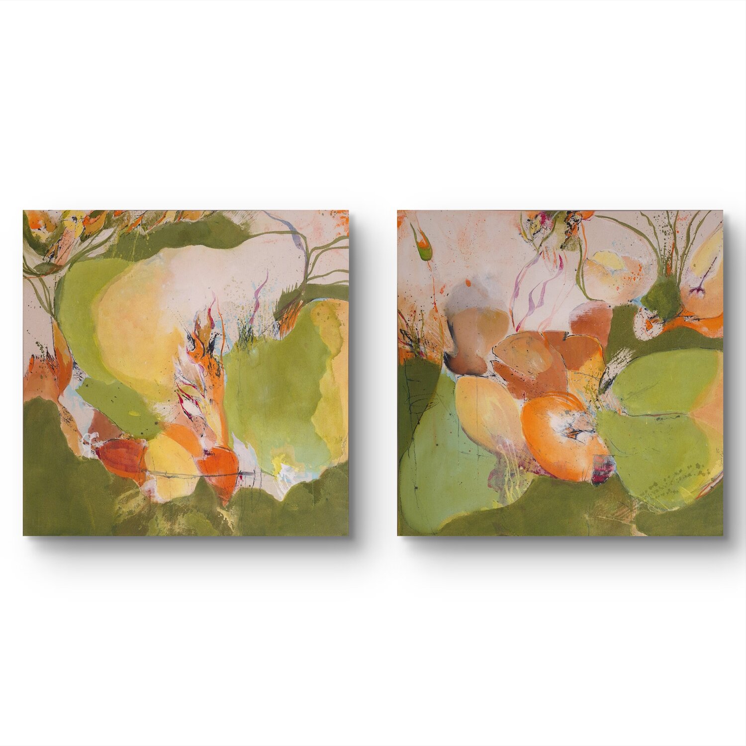Blooming Spirit- 2x60x60cm Susann Kasten-Jerke Originalgemälde zu verkaufen