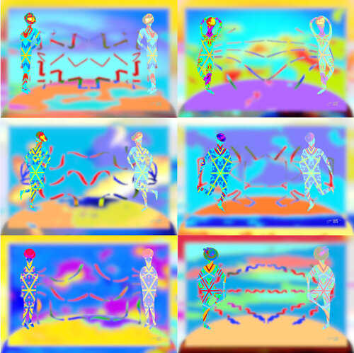 Para Beaming 6 parted Ensemble Nr. 4 van Silke Wolff, Digitaal te koop op Singulart