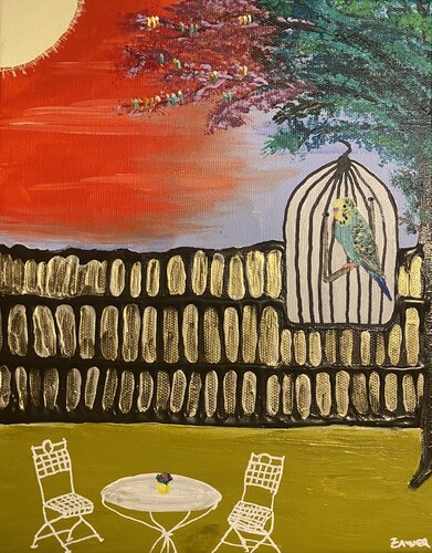 BudgieVenture by Eva Zauner, Painting for Sale on Singulart