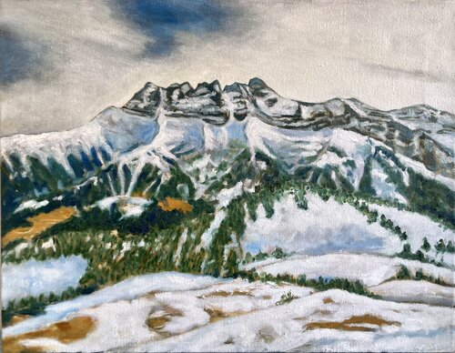 Les Dents Du Midi van Anne-Tjerk Mante, Schilderij te koop op Singulart