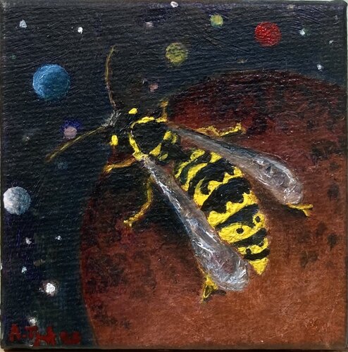 Microcosmos - Wasp von Anne-Tjerk Mante, Malerei kaufen auf Singulart