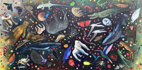 Le Carnaval Des Animaux van Anne-Tjerk Mante, Schilderij te koop op Singulart