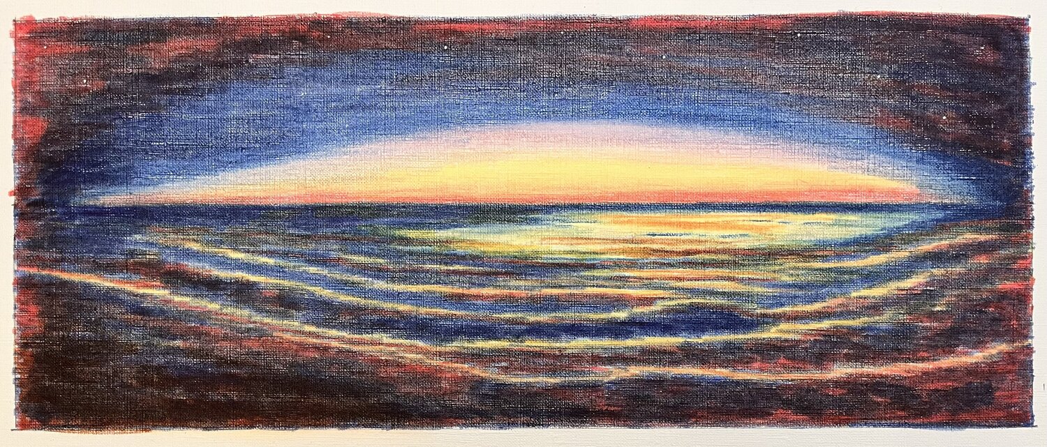North Sea Sunset Anne-Tjerk Mante Dipinto originale in vendita