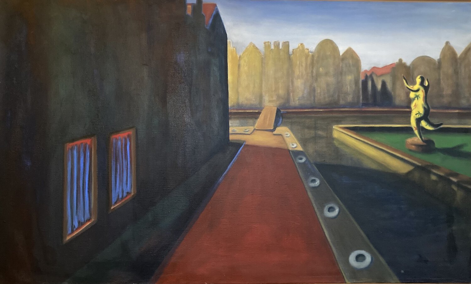 Cityscape with Nana Anne-Tjerk Mante Originalgemälde zu verkaufen