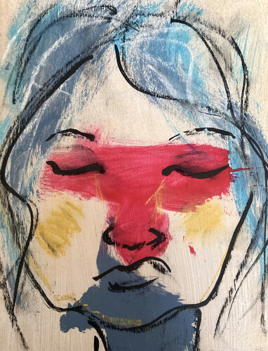Portrait der meditierenden Frau von Sara-Lena Moellenkamp, Malerei kaufen auf Singulart