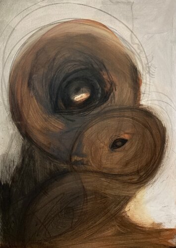 Mutter mit Kind von Sara-Lena Moellenkamp, Malerei kaufen auf Singulart