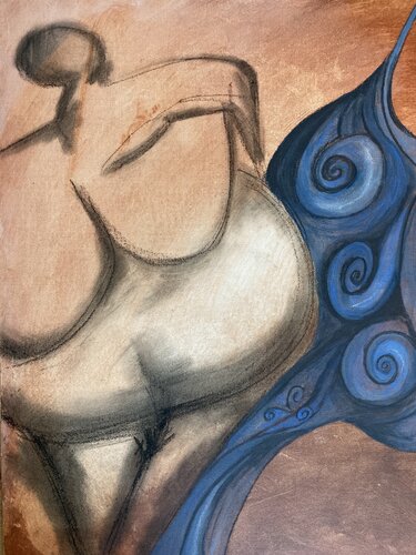 The Goddess at the River di Sara-Lena Moellenkamp, Pittura in vendita su Singulart