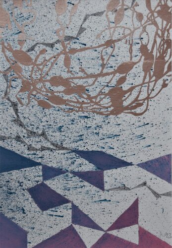 Drift - Rose gold di Susie Wright, Opera su carta in vendita su Singulart