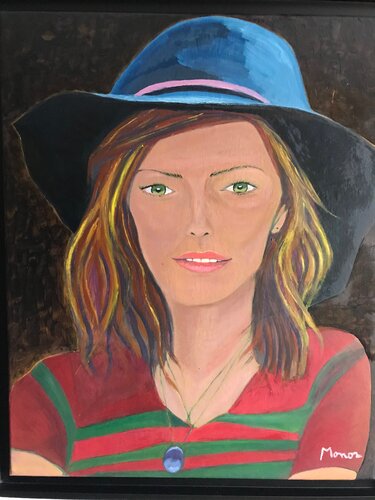 Woman with a hat di Franck Maunoury, Pittura in vendita su Singulart