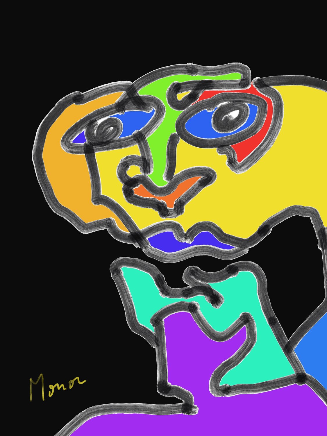 Blind portrait 1 Franck Maunoury Digital for sale