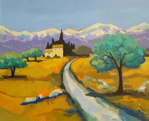 Le mas dans les montagnes by Michel Phelippeau, Painting for Sale on Singulart