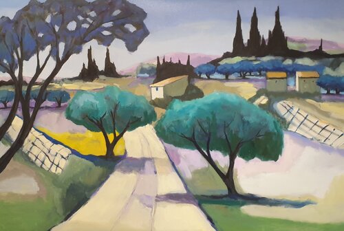 La campagne de Provence van Michel Phelippeau, Schilderij te koop op Singulart
