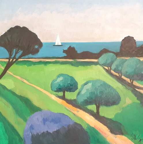 Le soleil joue sur les flots di Michel Phelippeau, Pittura in vendita su Singulart